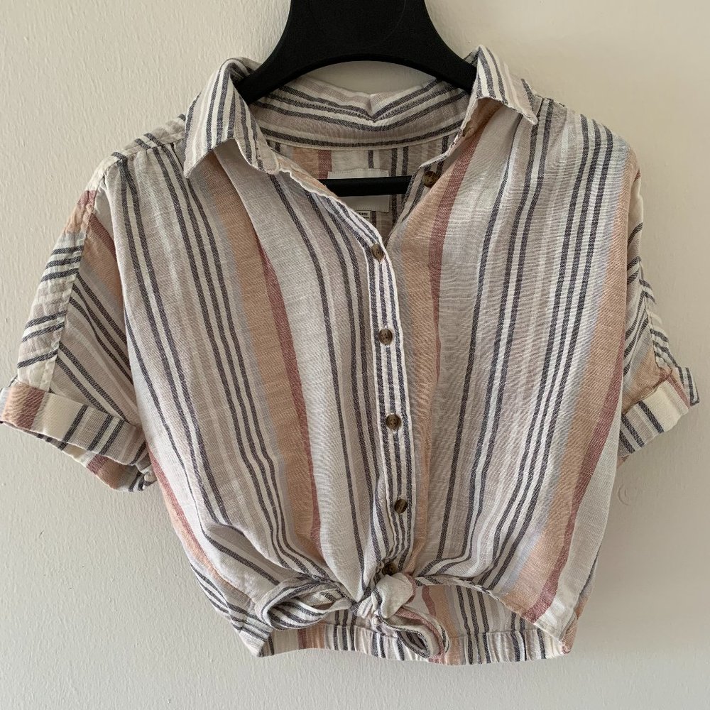 Striped Crop Top T Shirt